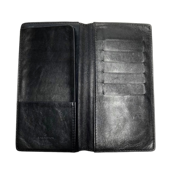 RARE Authentic Louis Vuitton Black Slim Leather Perforated Studded Long Wallet - Picture 5 of 16